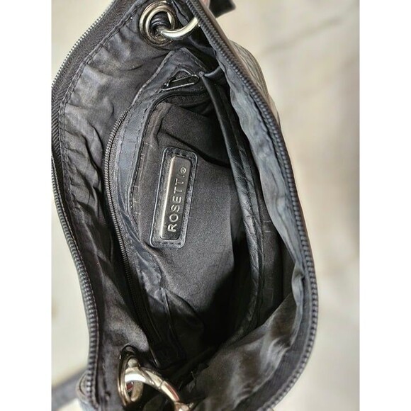 Rosetti Black Brown Faux Leather Crossbody / Shoulder Bag Purse - Picture 2 of 7